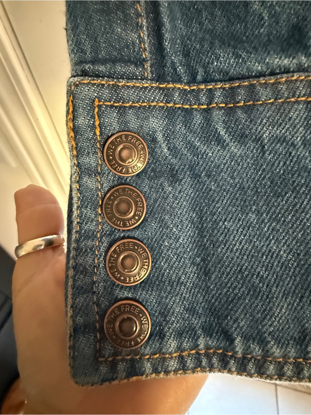 We The Free Blue Denim Button-Front Jacket - Picture 6 of 12